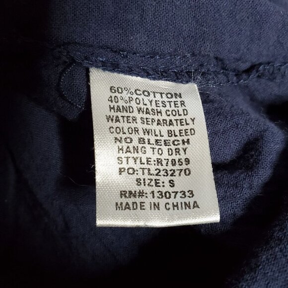 Umgee Dandelions Blue White Collared Button Down Belted Shirt Dress Size Small - Picture 8 of 8